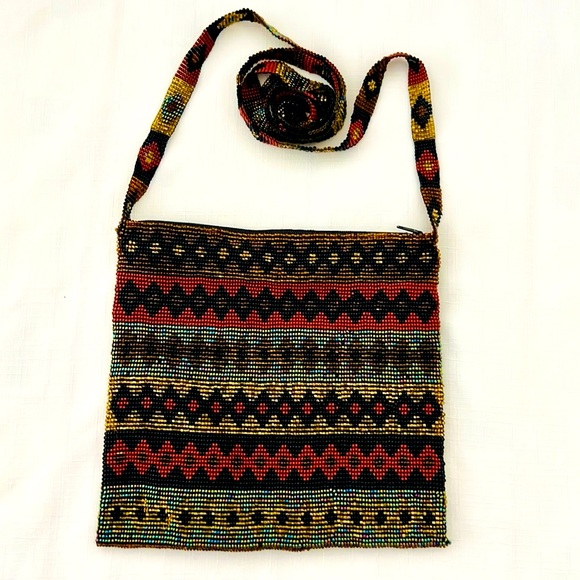 Handbags - Multicolor Patterned Women Beaded Bag